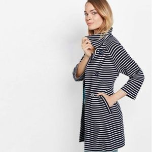 Cabi Maritime Trench Navy and White Striped Jacket